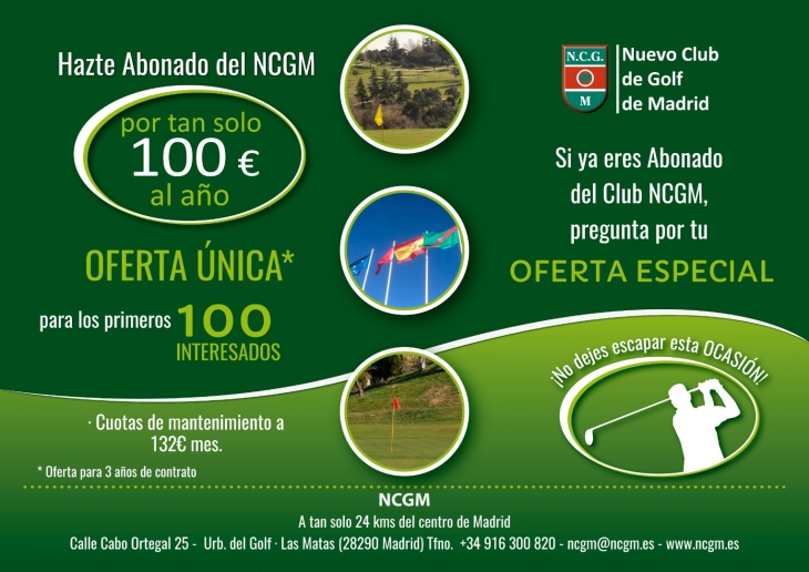 Campaña de nuevos Abonados en Nuevo Club de Golf de Madrid - Federación de  Golf de Madrid